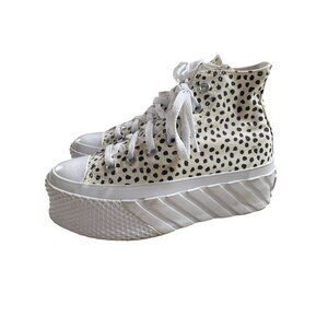 Converse Chuck Taylor Womens 5.5 Lift Move Hi Black Polka Dots Platform